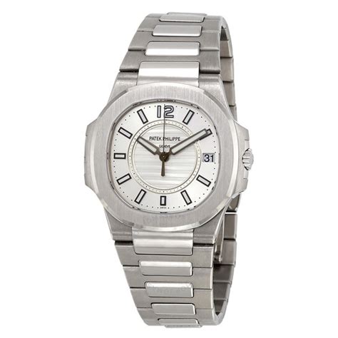 Patek Philippe Nautilus Silvery White Dial 18kt White 